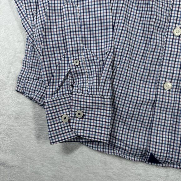 Untuckit Shirt Womens M Blue Gingham Check Button Down Long Sleeve Casual - Picture 4 of 10